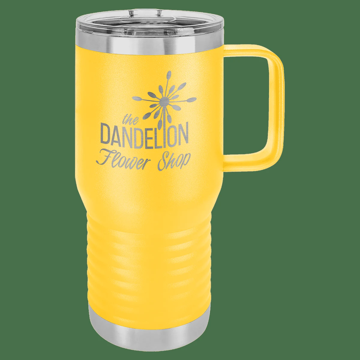 Polar Camel 20 oz. Yellow Vacuum Insulated Travel Mug with Slider Lid 1