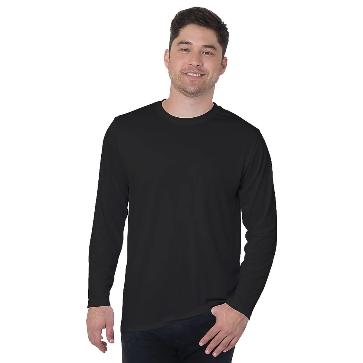 USA-Made 100% Poly Crew Performance Long Sleeve Tee 1