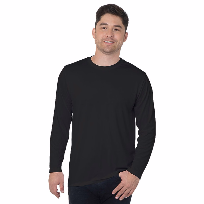 USA-Made 100% Poly Crew Performance Long Sleeve Tee