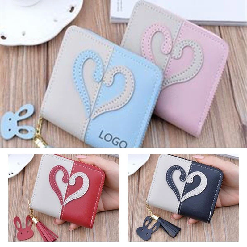 Credit Card Holder PU Leather Wallets Zipper Pockets 1