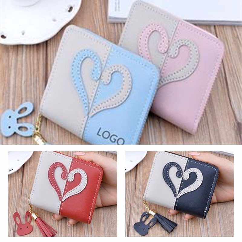 Credit Card Holder PU Leather Wallets Zipper Pockets