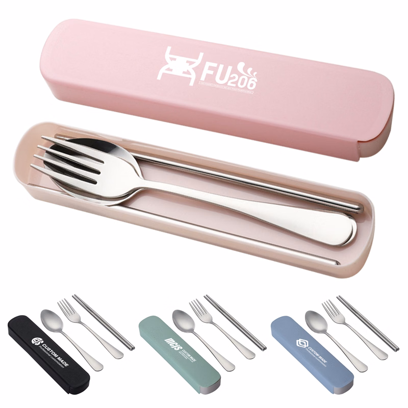 Stainless Steel Portable Cutlery Set with Fork Spoon Chopsticks