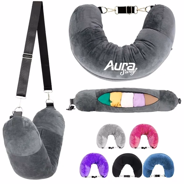 Custom 2-in-1 Travel Pillow and Compression Storage Bag — Flight & Comfort Giveaway