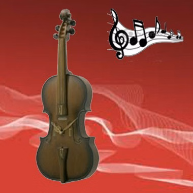Wooden Violin Music Clock