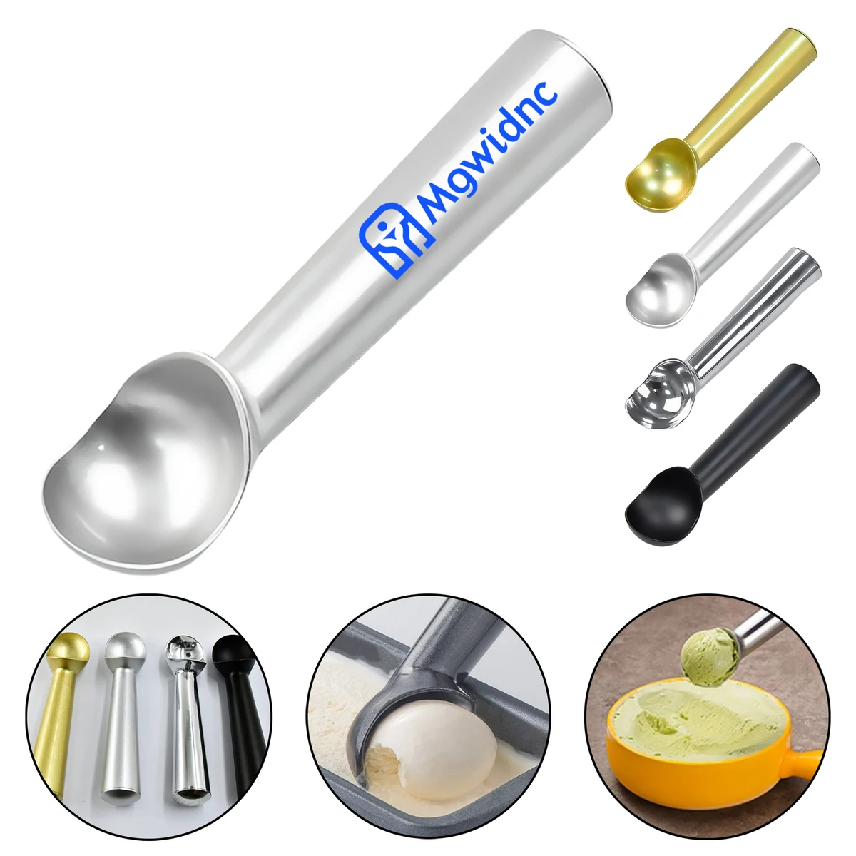 Self-Melting Aluminum Ice Cream Scoop with Easy Release, Food-Grade 1