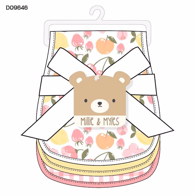 Girls 3Pk Burp Cloth