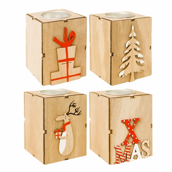 Mini Square Candlestick Crafts Christmas