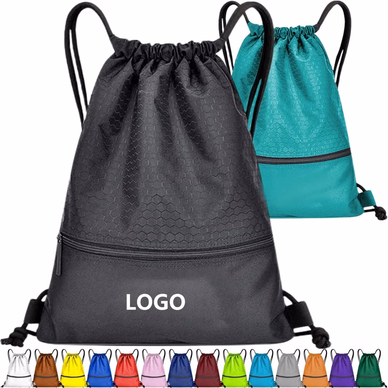 Football Shape Fabric Drawstring with Zipper