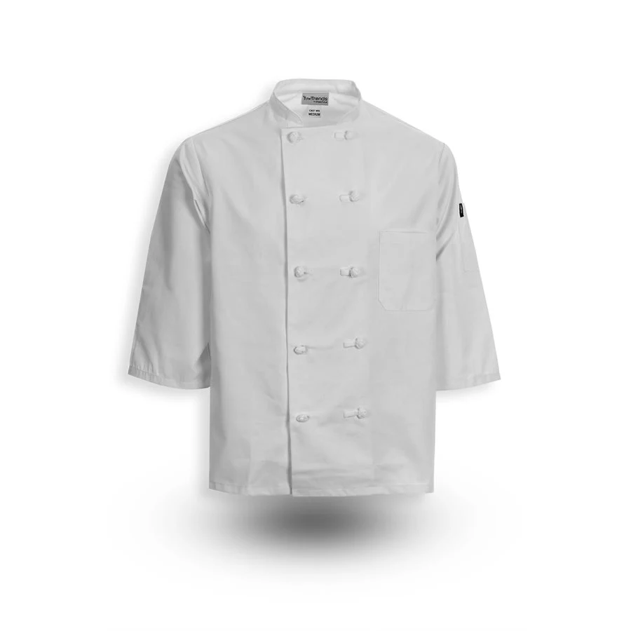 Knot Button Chef Coat - 3/4 Sleeves 1