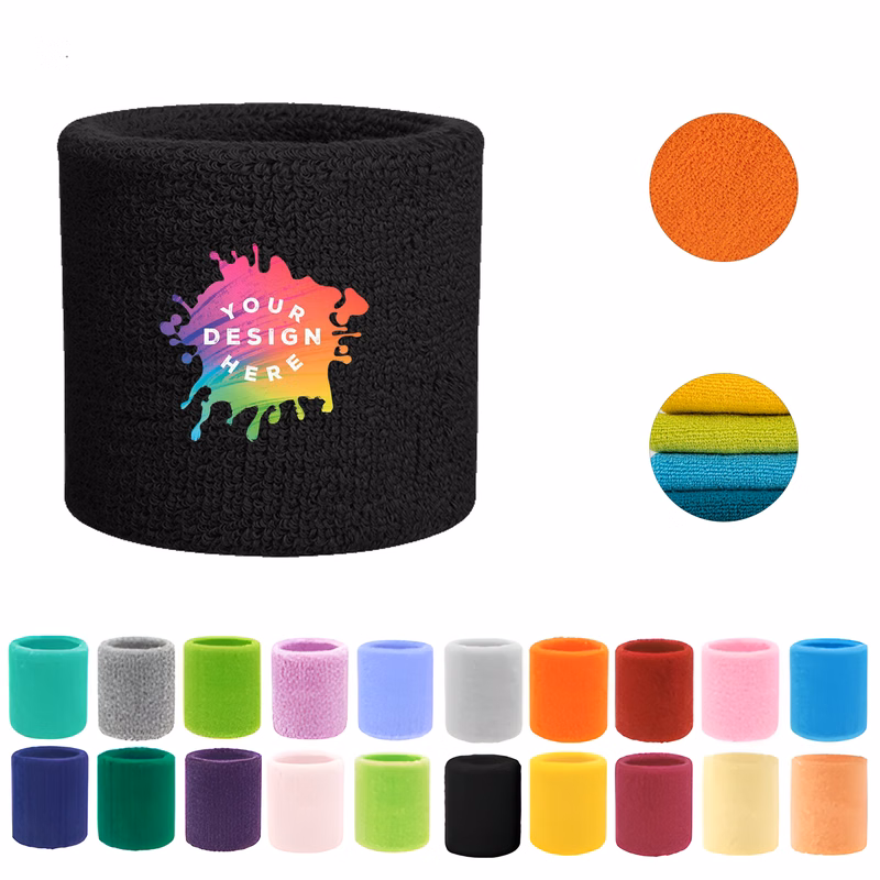 Premium Cotton Athletic Wrist Sweatband For Sports