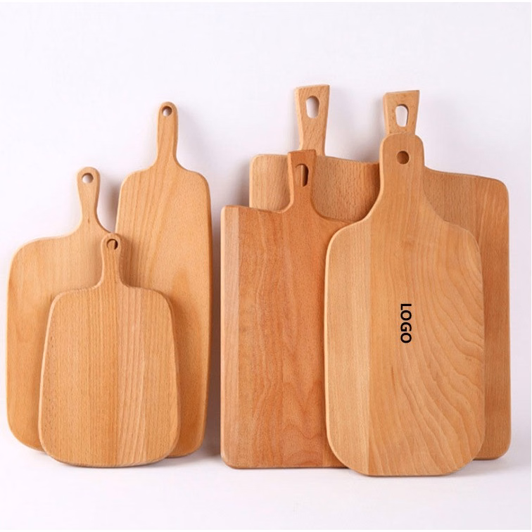 Wood Paddle Bread Cutting Board With Handle And Serving Tray