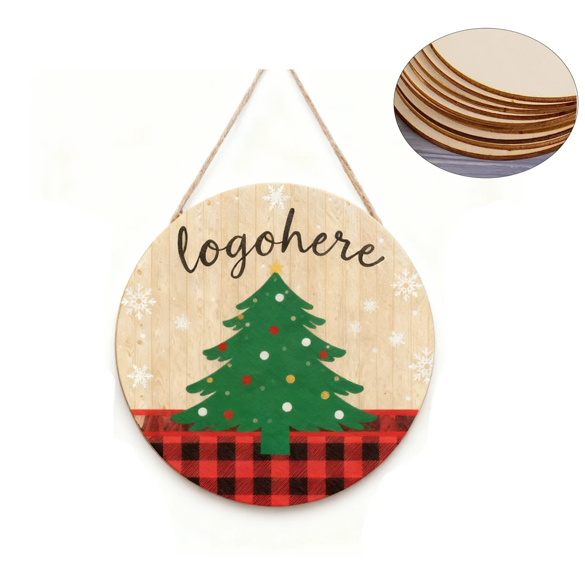 MOQ 100 Personalized Wooden Christmas Wall Hanging 1