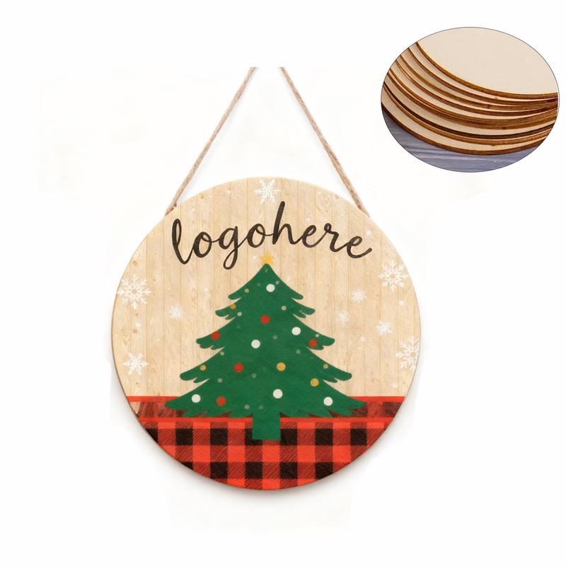 MOQ 100 Personalized Wooden Christmas Wall Hanging