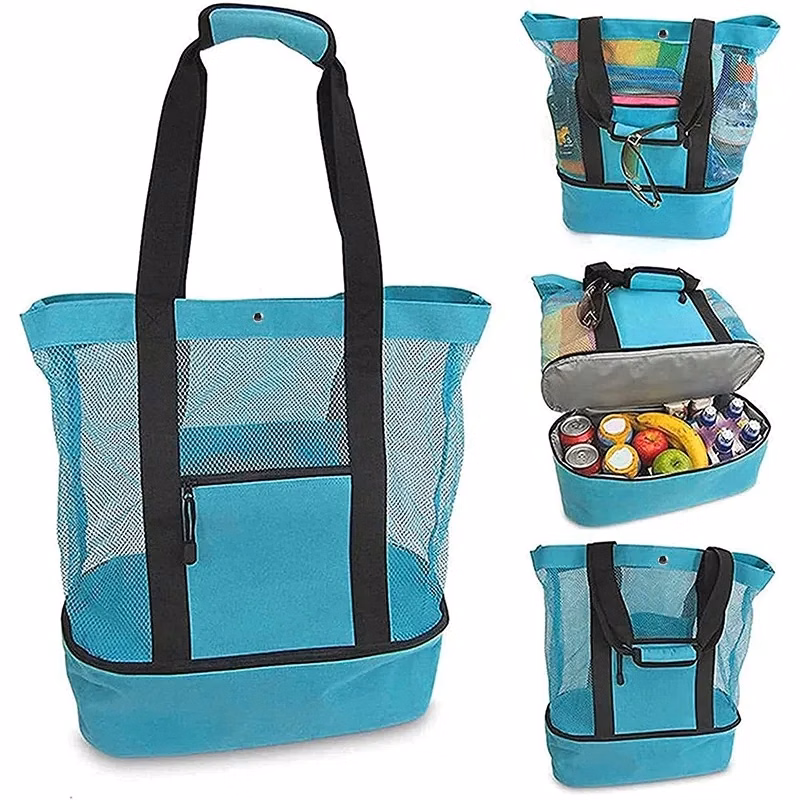 Beach Mesh Tote Bag With Cooler