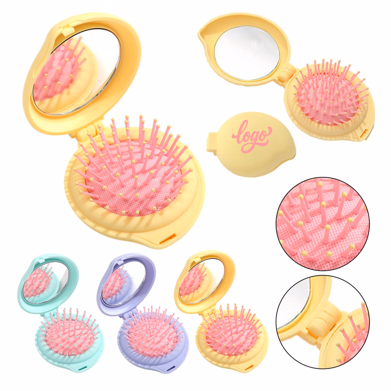Macaron Mini Folding Comb With Mirror