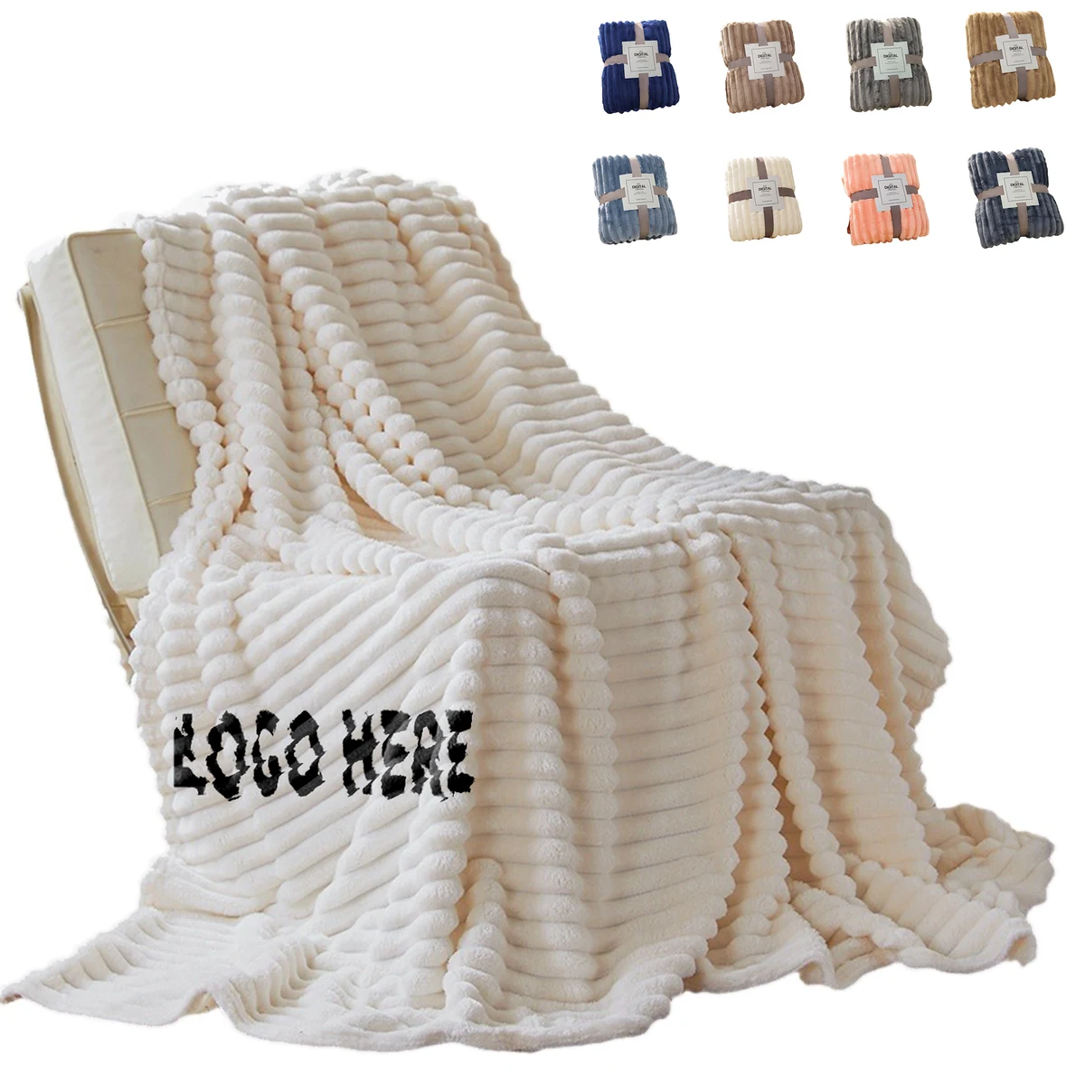 Cozy Textured Plush Coral Fleece Blanket 1