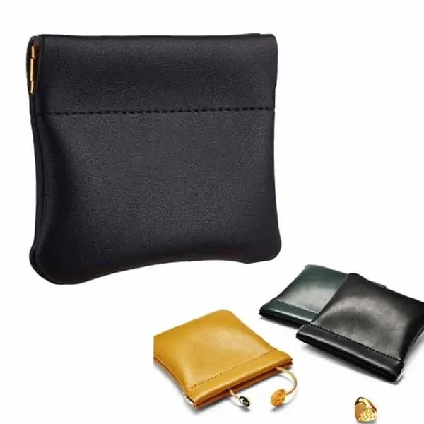 PU Snap Spring Earphone Pouch Storage Bag 1