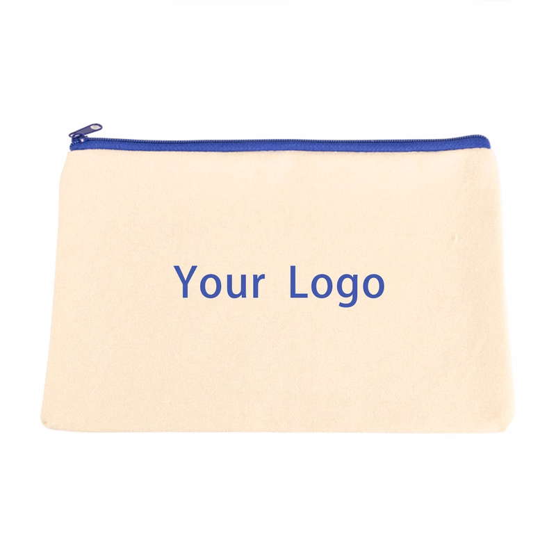 Canvas Cosmetic Bag With Zipper
