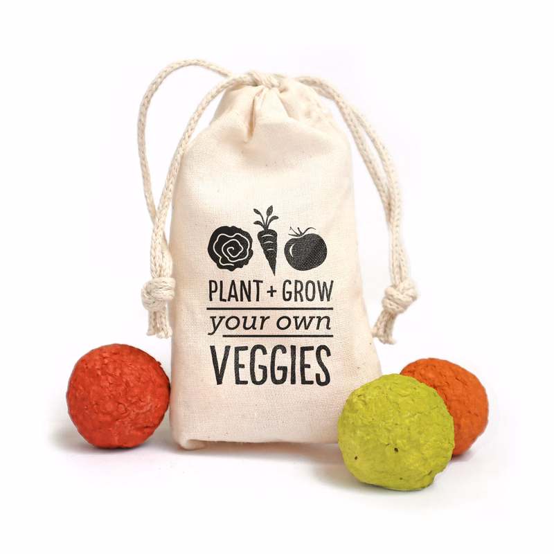 Veggie Seed Bombs Muslin Bag 3