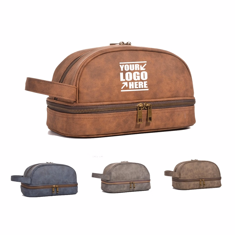 Classic Leather Toiletry Bag And Dopp Kit For Men