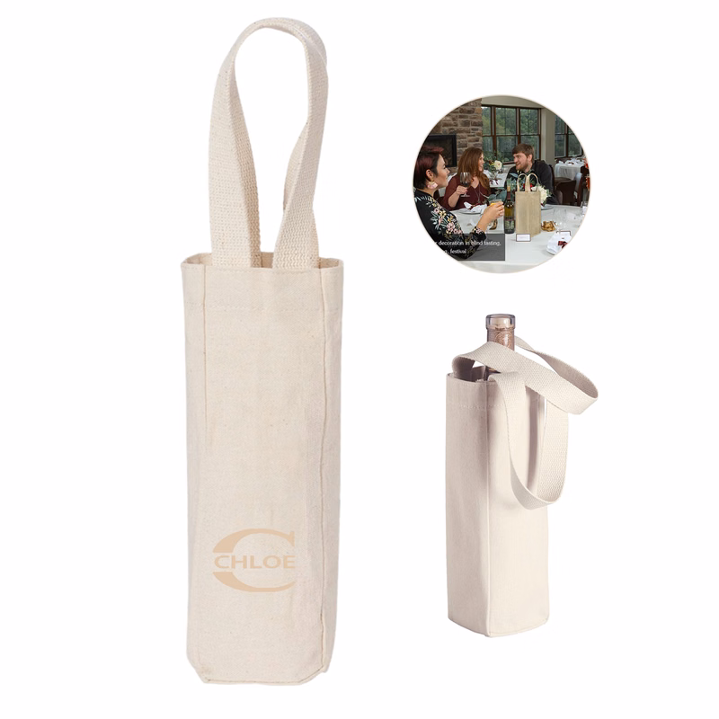 10 Oz. Cotton Wine Bottle Tote