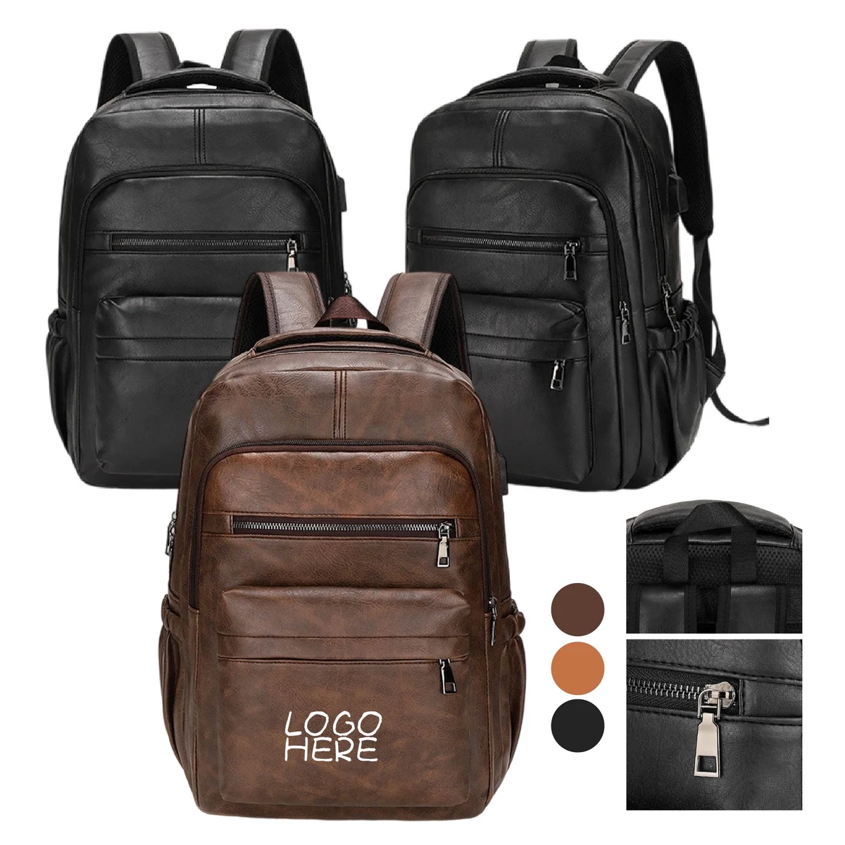 Vintage Leather Backpack 1