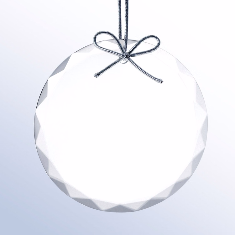 Premium Circle Ornament with Silver String