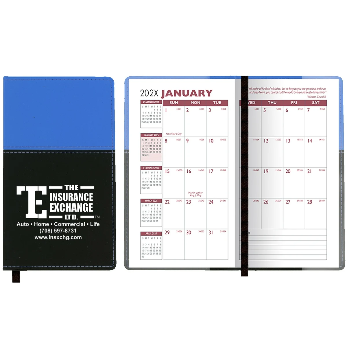 Mystic Series Soft Cover 2 Tone Vinyl Monthly Planner / 2 Color 1