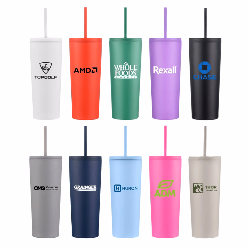 24oz. Double Wall SS / PP Mug with Straw