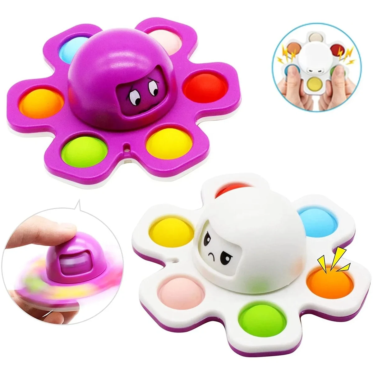 Fidget Spinner Face Changing Octopus Pop Toy 1