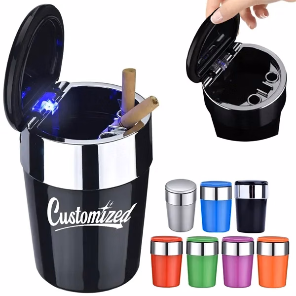 Custom Car Ashtray with Built-In LED Light — Convenient Auto Accessory