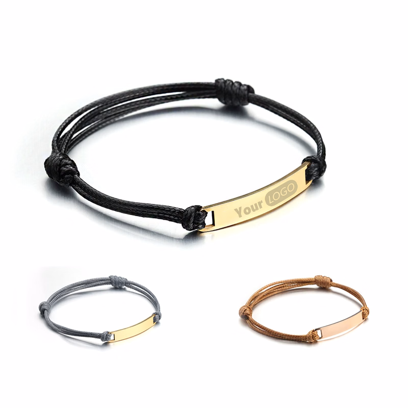 Stainless Steel Polished Titanium Steel Curved Leather Ropes