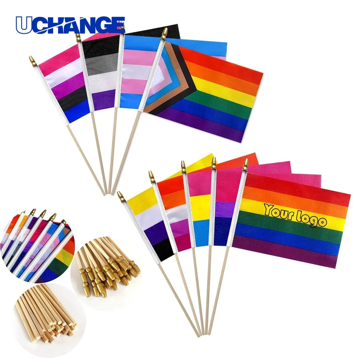 Rainbow Gay Pride Stick Flag 1