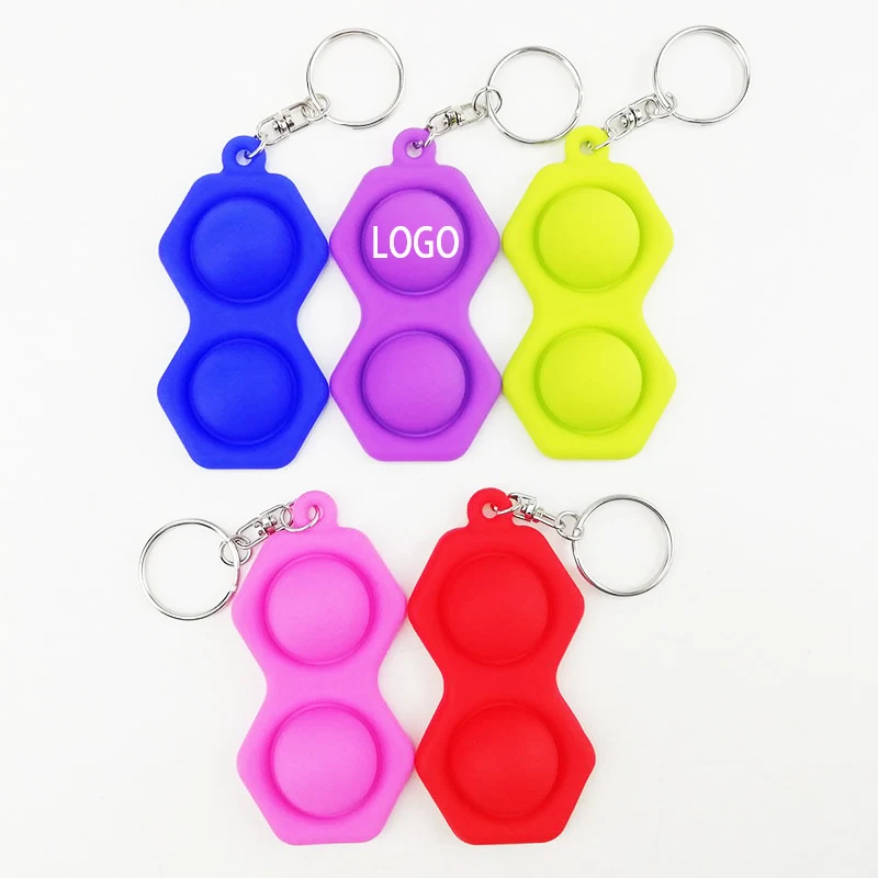 Octagon 2pcs Bubbles Simple Sensory Keychain Fidget Toys 1