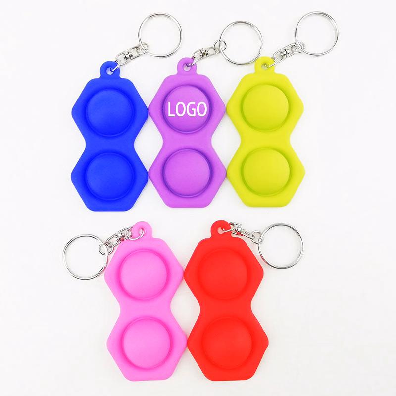 Octagon 2pcs Bubbles Simple Sensory Keychain Fidget Toys