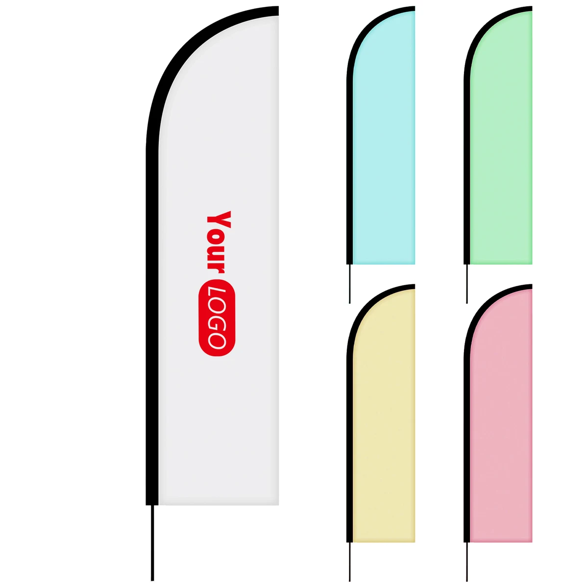 Aluminum Double-Sided Custom Feather Flags 1