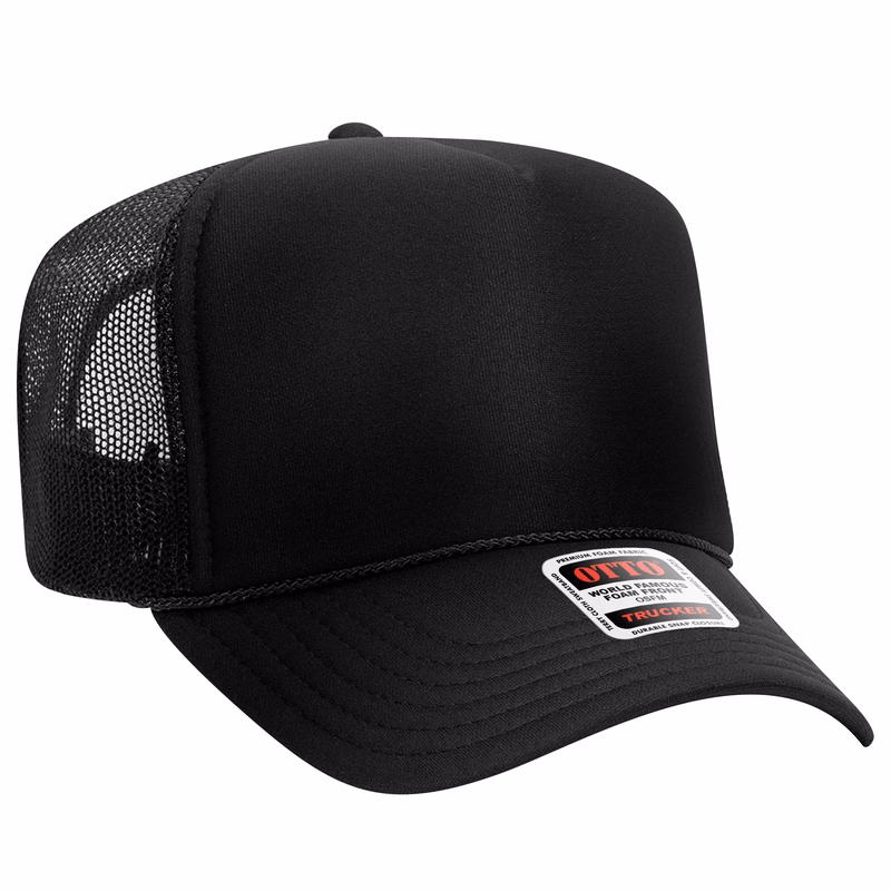 OTTO 5 PANEL HIGH CROWN MESH BACK TRUCKER HAT