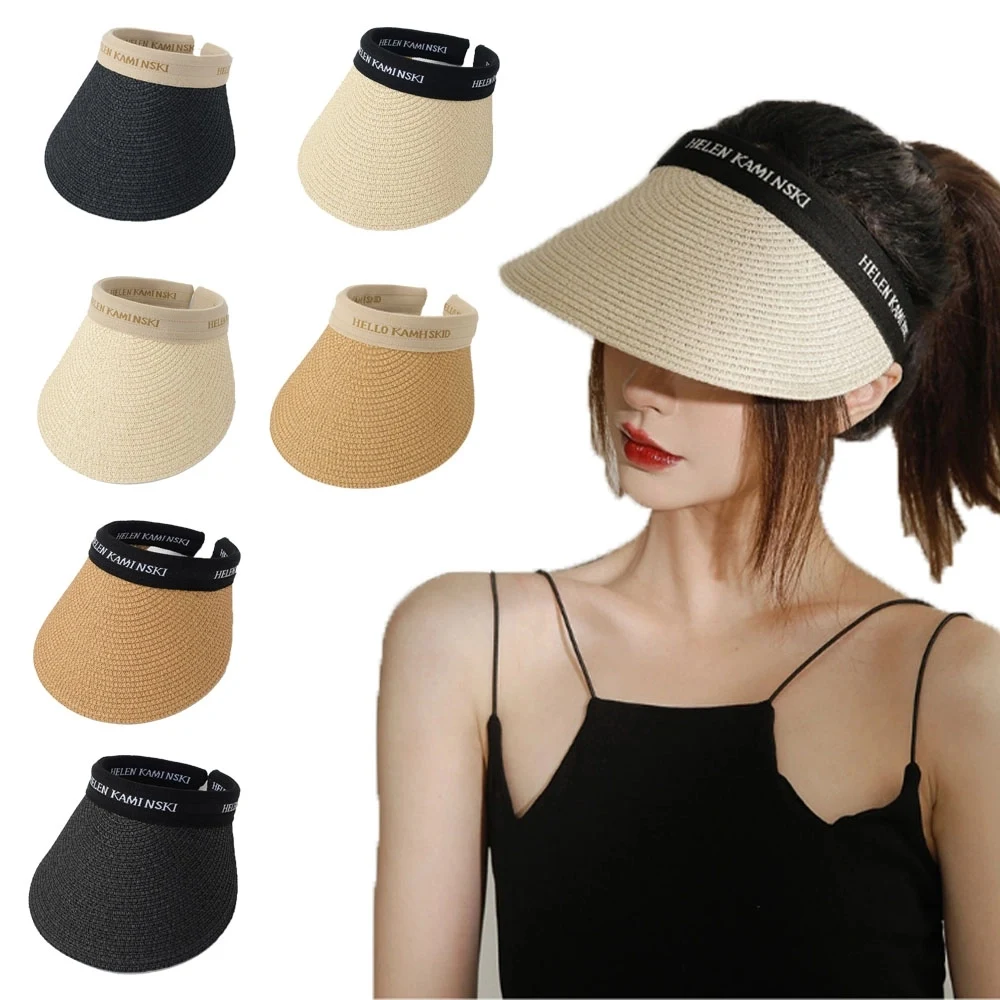 Straw Duck Tongue Hat With Empty Top 1