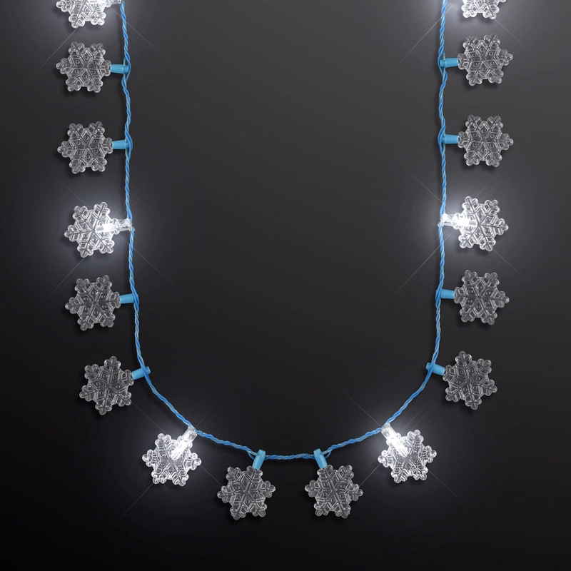 Snowflakes string lights necklace