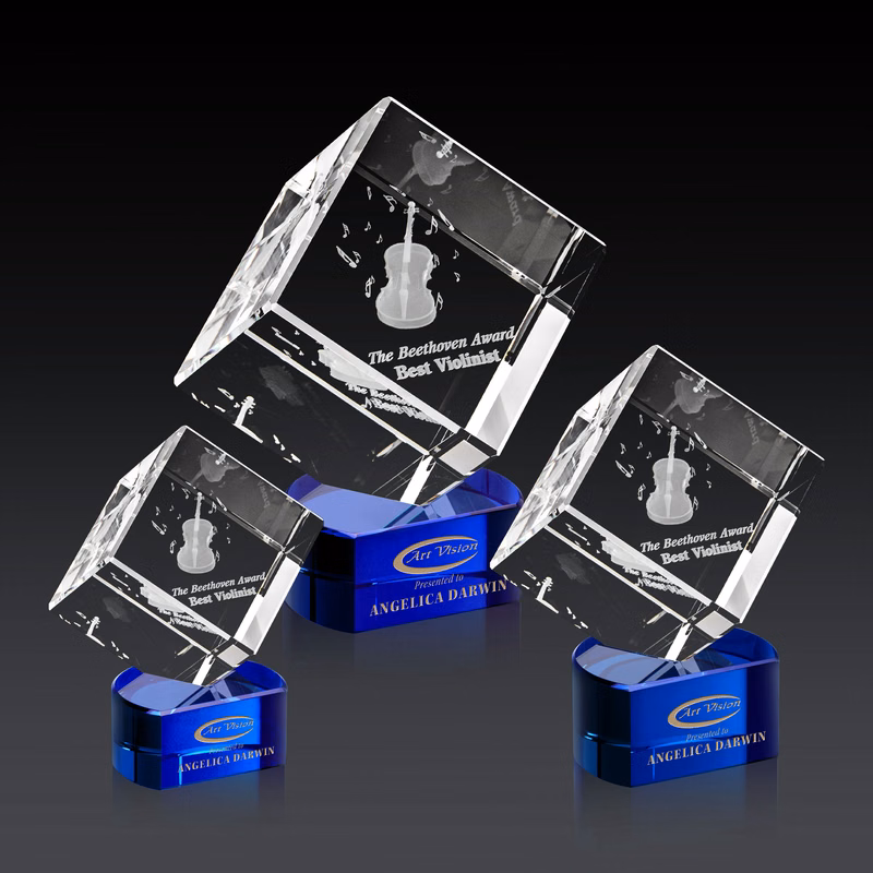 Burrill 3D Award on Paragon Base - Blue