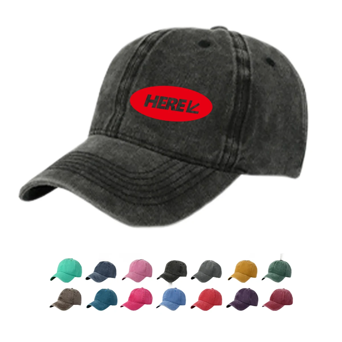 Vintage Washed Cotton Adjustable Cap 1