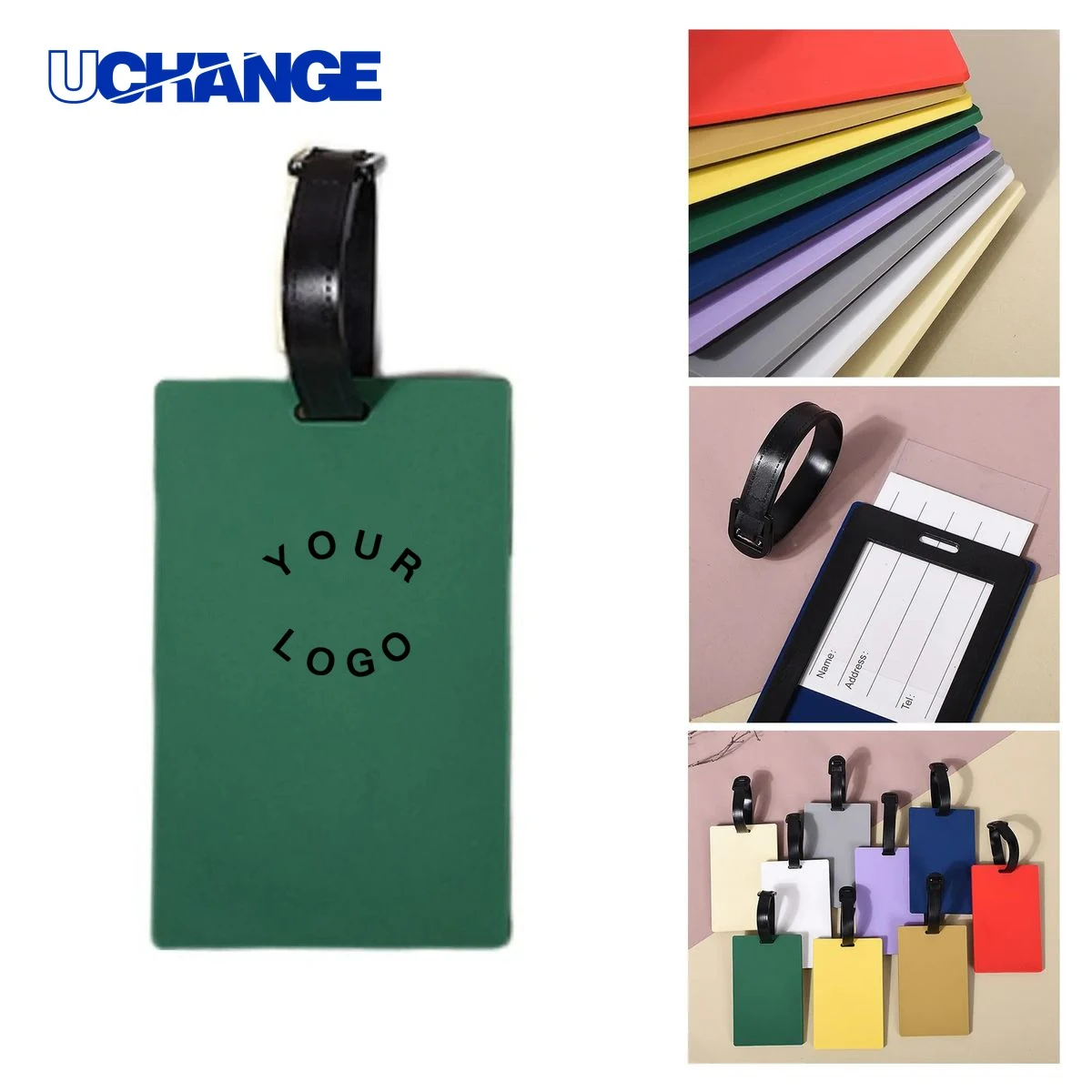 Silicone Luggage Tag with Protective Shield 1