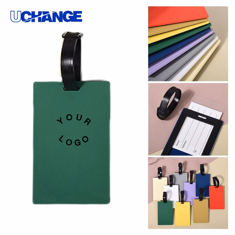 Silicone Luggage Tag with Protective Shield