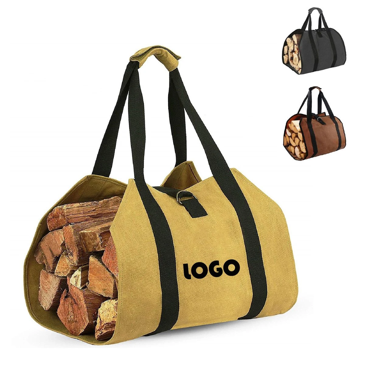 Portable Oxford Tote Bag for Firewood Carrier/Storage, custom tote bag with logo imprint 1