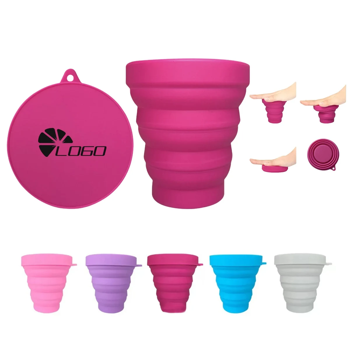 7Oz Silicone Folding Water Cup 1