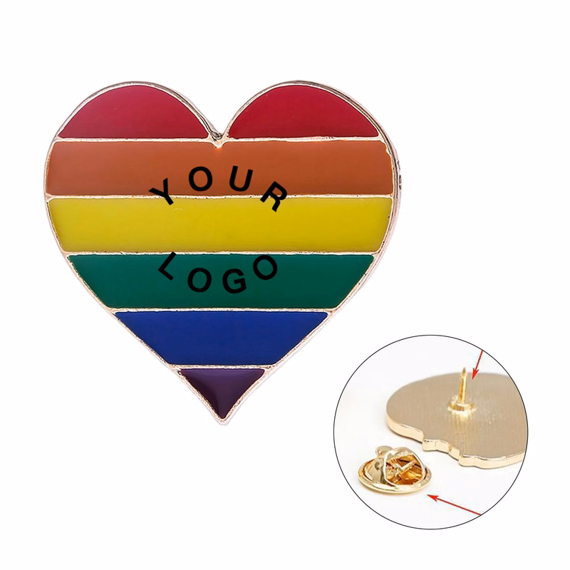 LGBT Pride Pin Rainbow Design 1 Inch Size