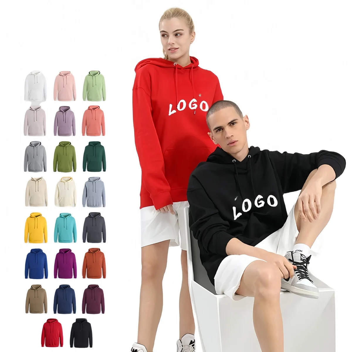Cotton Hooded Pullover, Fall Sweatshirt, custom hoodie or sweatshirt with logo imprint 1