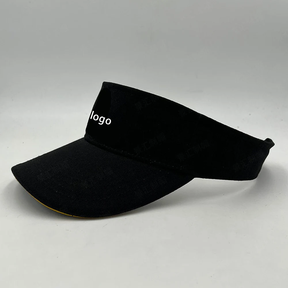 Pure cotton open-top embroidered logo print cap 1