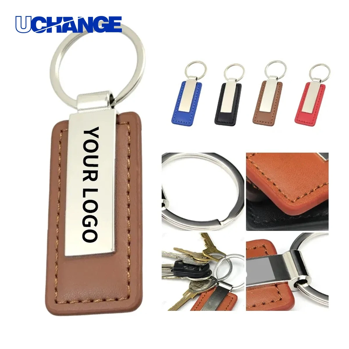 Leather Keychain Accessory Customizable with Engraving Options 1