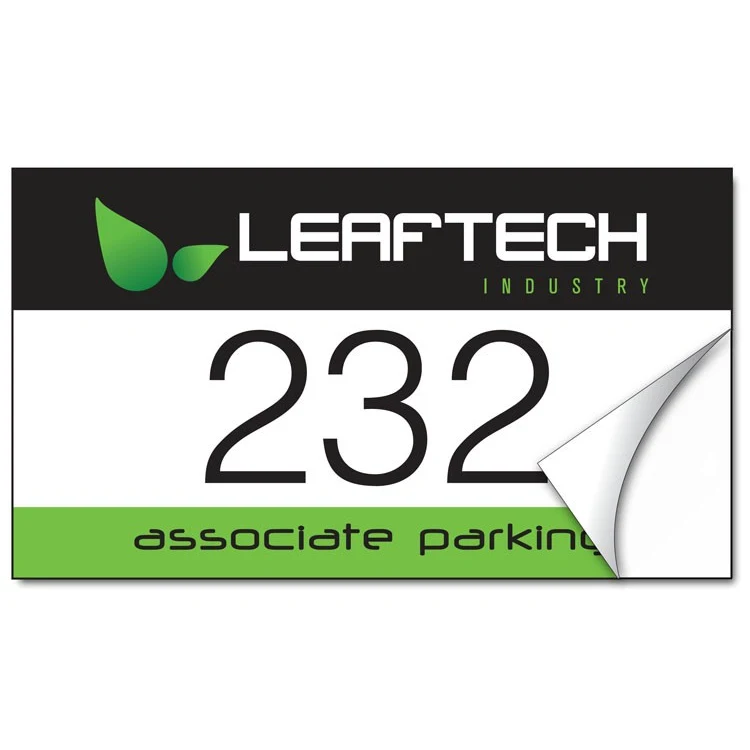 White Vinyl Parking Permit Sticker / Decal - UV-Coated Vinyl - 3.5x2 1